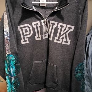 Victoria Secret pink sequin palm pullover